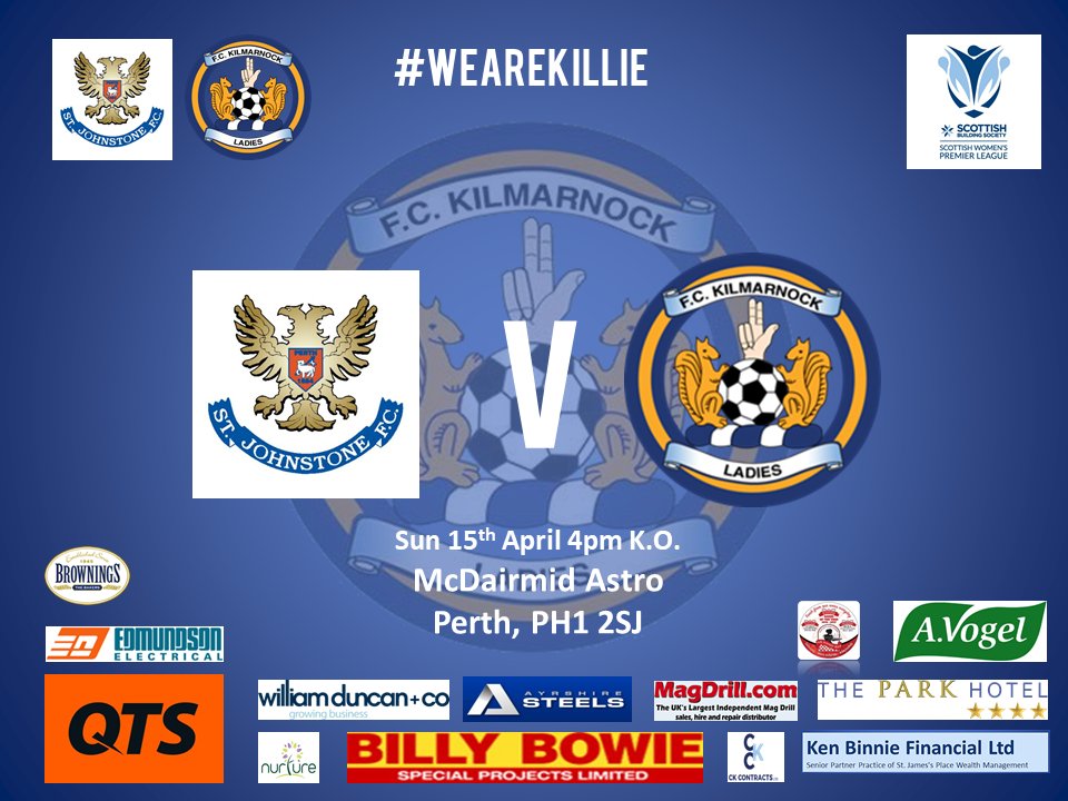 KilmarnockWFC's tweet photo. The ladies are back in action this weekend @stjohnstoneWFC @OfficialKillie @SWPL @TartanKicks @KillieFC https://t.co/gj2AWOwkES