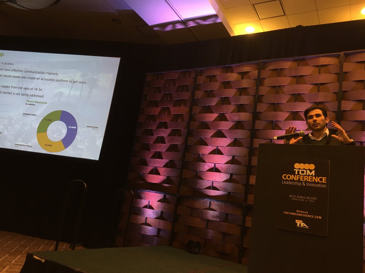 racquetindustry's tweet photo. Congratulations to the winner of the Innovation Challenge Charleston, Tweener Lighting System. Congratulations to finalists PlayByCourt &amp; Armbeep. Many thanks to moderator Carlos Salum and the judges. #TOMCON https://t.co/J0YN1jQ0cR