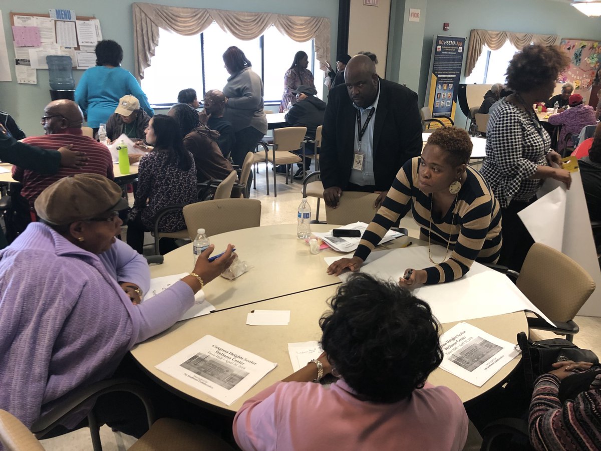 FarSECollab's tweet photo. Breakout planning session during the Congress Heights Senior Wellness Center Town Hall Meeting - Working Groups: Activities, Programming and Wish List #CHSWC #Ward8 #CongressHeights https://t.co/c6VznxfeaZ