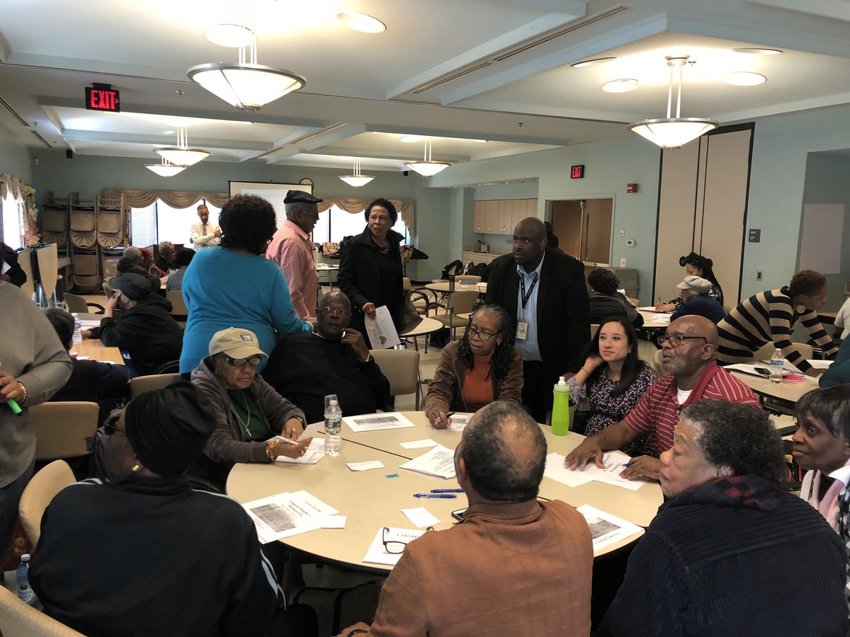 FarSECollab's tweet photo. Breakout planning session during the Congress Heights Senior Wellness Center Town Hall Meeting - Working Groups: Activities, Programming and Wish List #CHSWC #Ward8 #CongressHeights https://t.co/c6VznxfeaZ