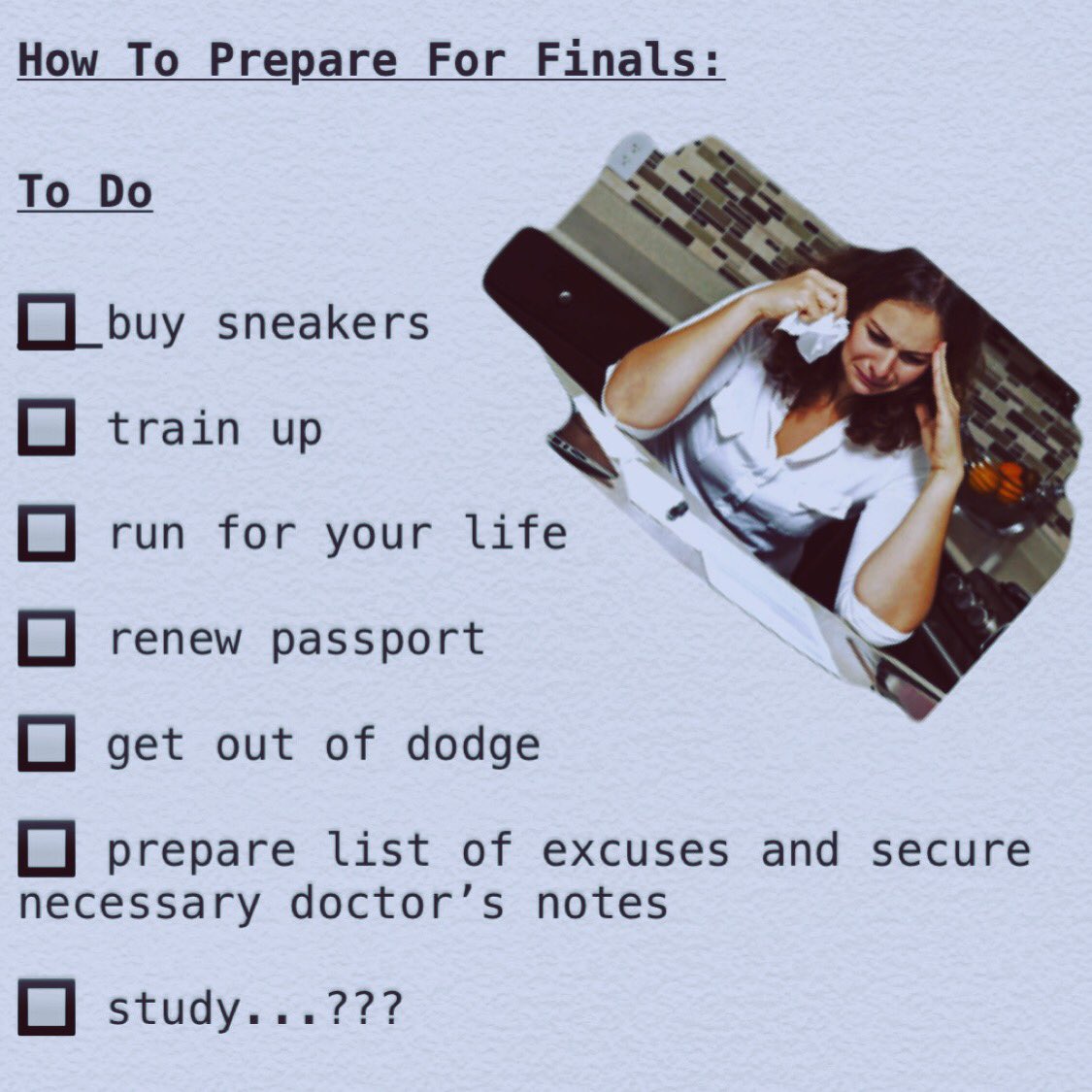 HoovedB's tweet photo. Enjoy the process of preparing for finals be reviewing artifacts created by real students also in the process of preparing for finals: https://t.co/hYq9DjHlKG