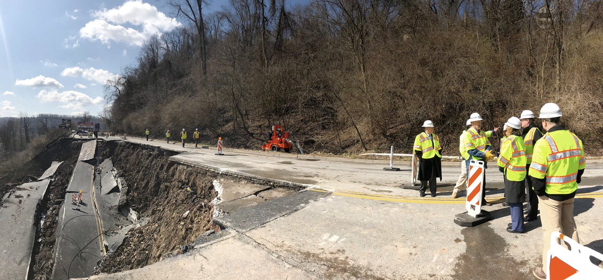 Photo of Governor Wolf at Pittsburgh landslide site