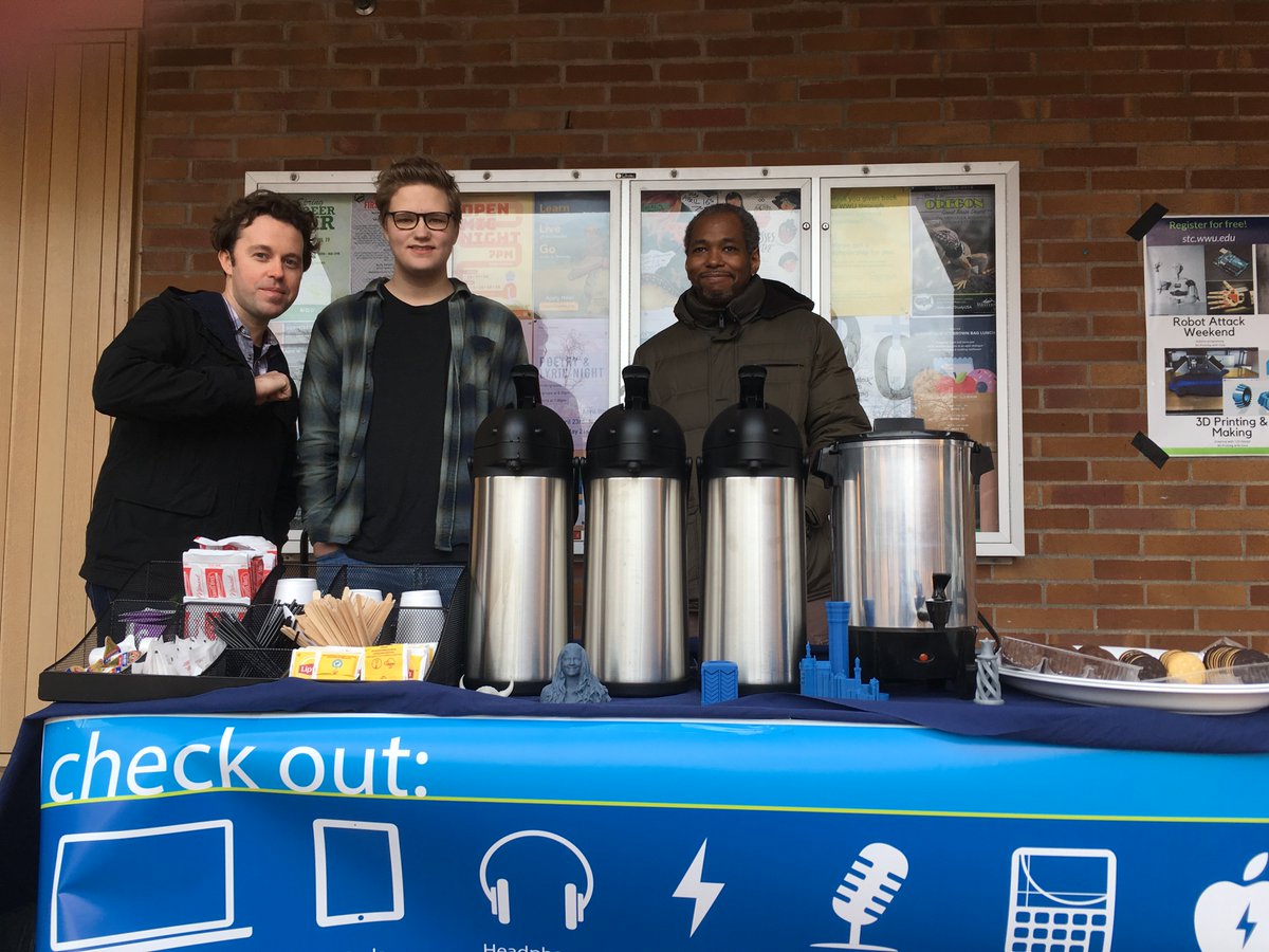WWUTechCenter's tweet image. #WWU STC &amp;amp; DMC are out in Red Square today &amp;amp; Wednesday  10am-2pm. Free coffee  &amp;amp; cookies! Come by say hi, tell us about your technology usage, and any questions you might have with Student Technology Fee (STF). Remember to vote at the end of the month in the @WWU AS Elections