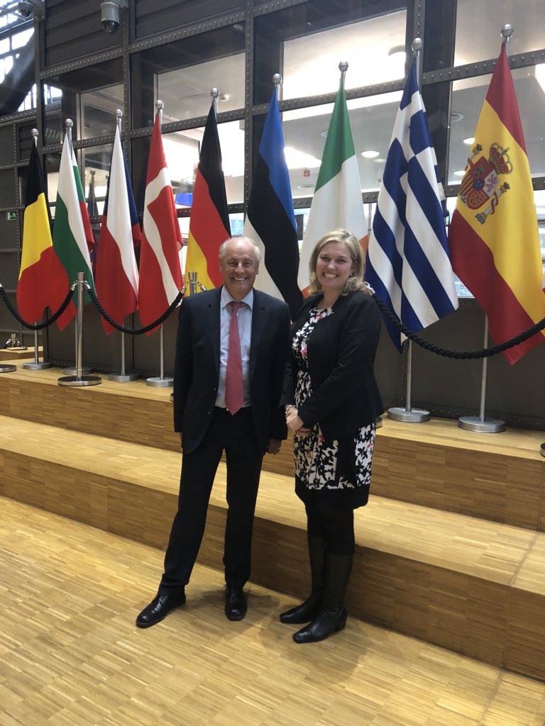 Noelle_OC's tweet photo. In Brussels for meetings on Ireland, #Brexit and #FutureOfEurope with European Commission #TF50, Council, Perm Rep with @emireland Chairman Maurice Pratt on the day of 20th Anniversary of Good Friday Agreement; whose significance was referenced across all our meetings #GFA20 https://t.co/MxvwY5J2yS