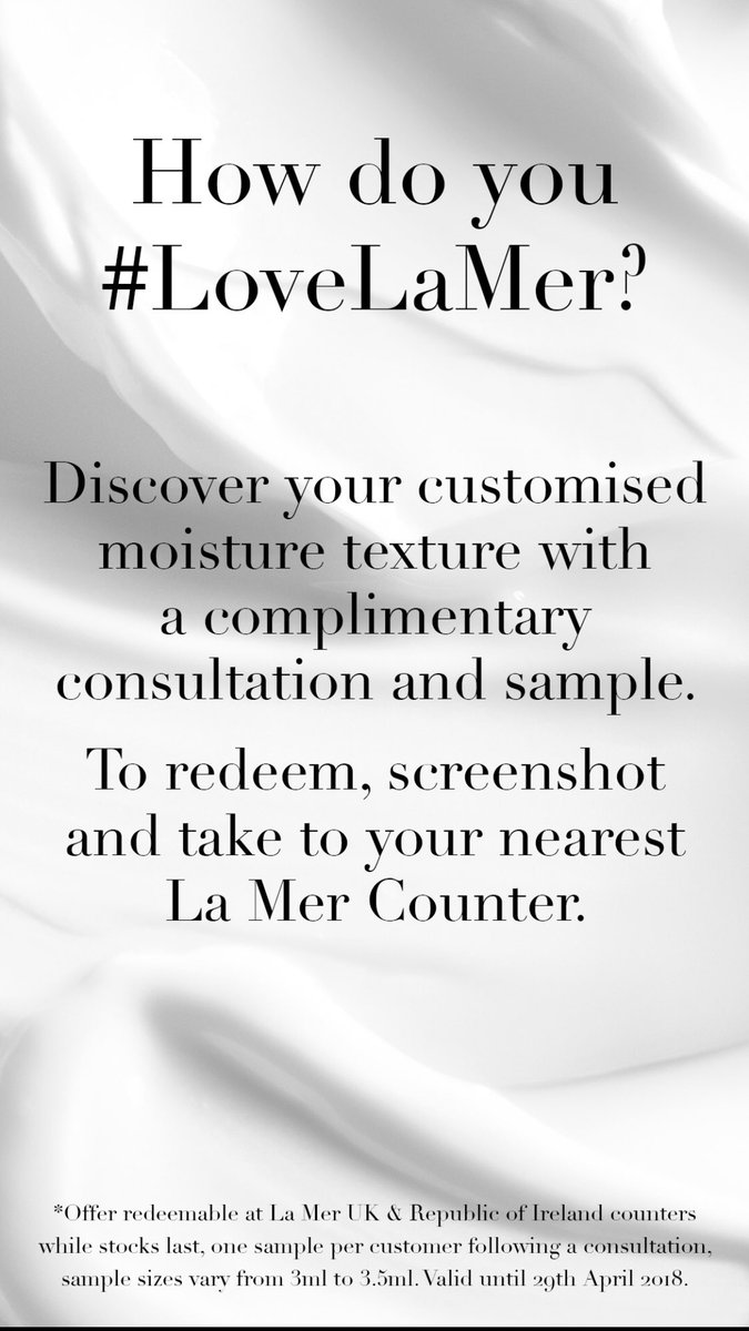 Darrenken's tweet image. Fancy some free La Mer samples? #Skincare #LaMer