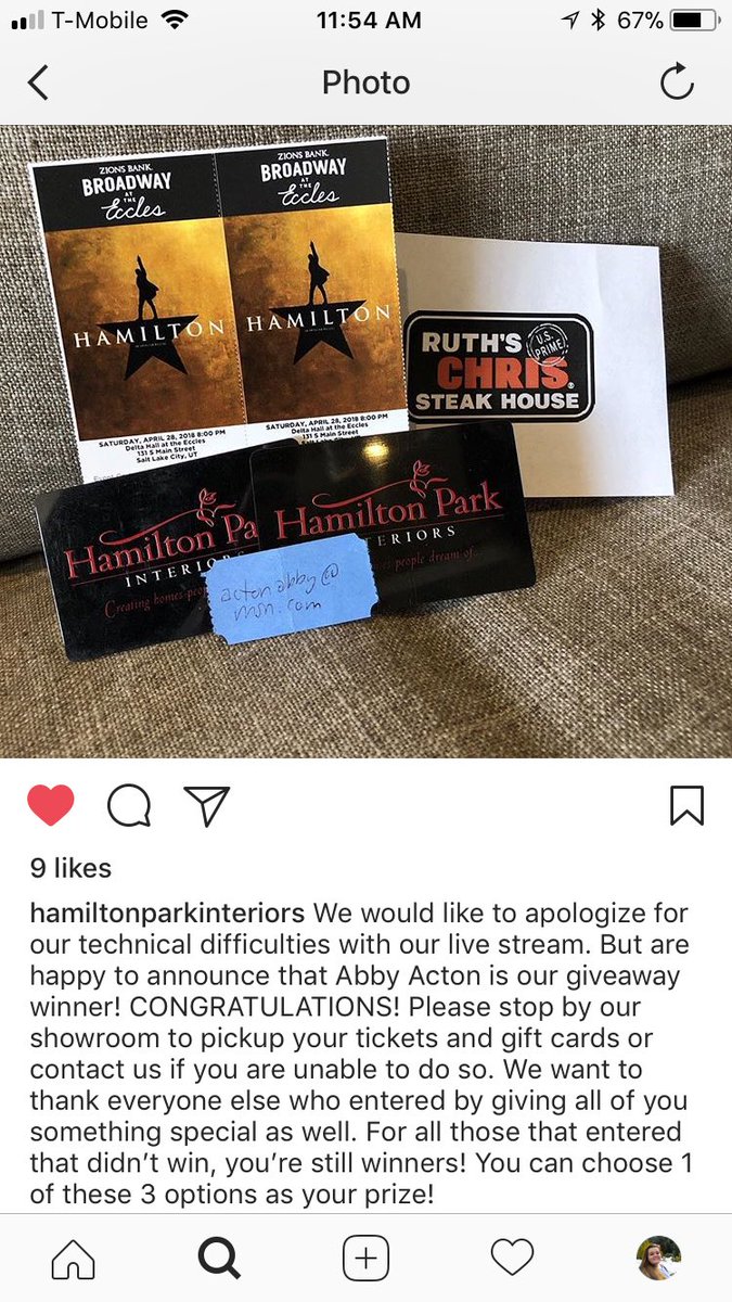AbbyActon's tweet photo. This was trippy: I came that close to winning Hamilton Tickets! Hahaha! #samename #wrongemail https://t.co/AUSDd7RT1H