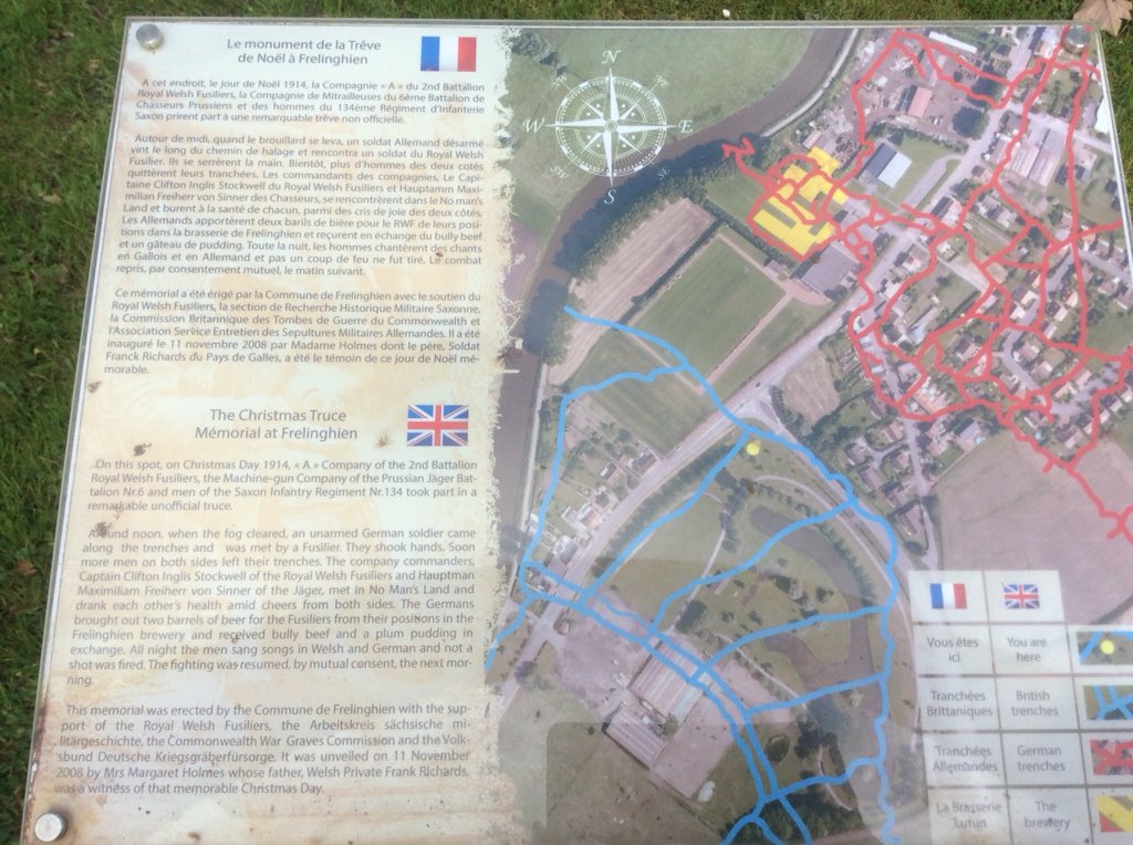 Frelinghien Christmas Truce Memorial (near Armentieres).......located by the football pitch.....convenient!!