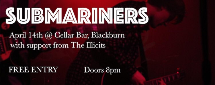 BLACKBURN; we play Cellar Bar this Saturday (14th April). Free entry and great support from @theillicitss, see you there!