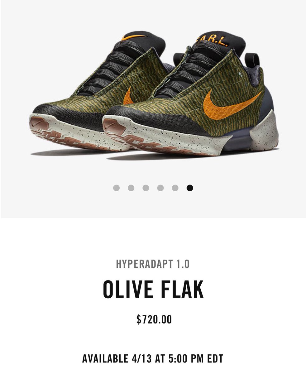 nike hyperadapt 1.0 olive flak