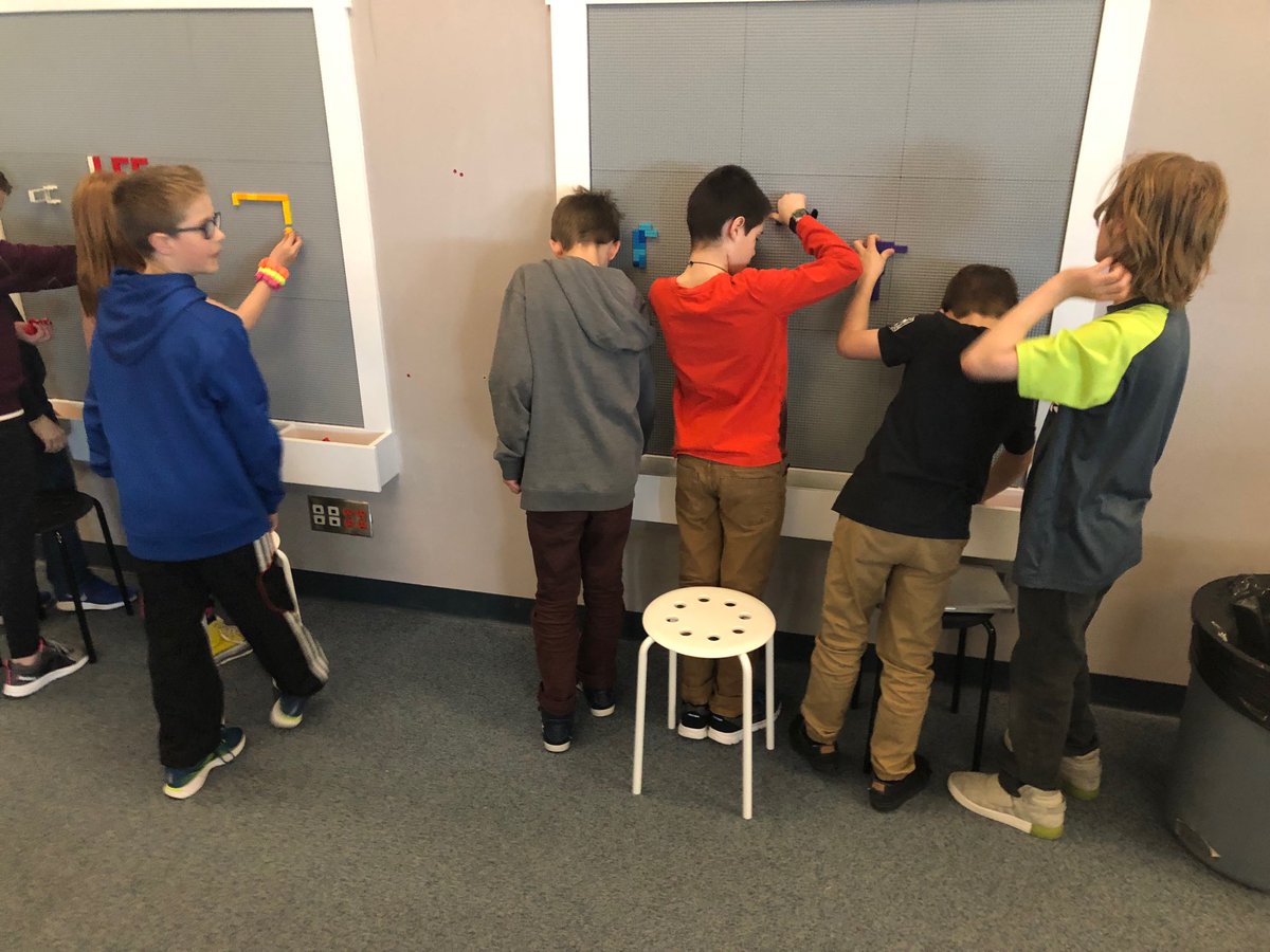 DMGSchool's tweet photo. Looks like the new LEGO walls in the @DMGSchool Makerspace are a hit! https://t.co/V6qwygt10t