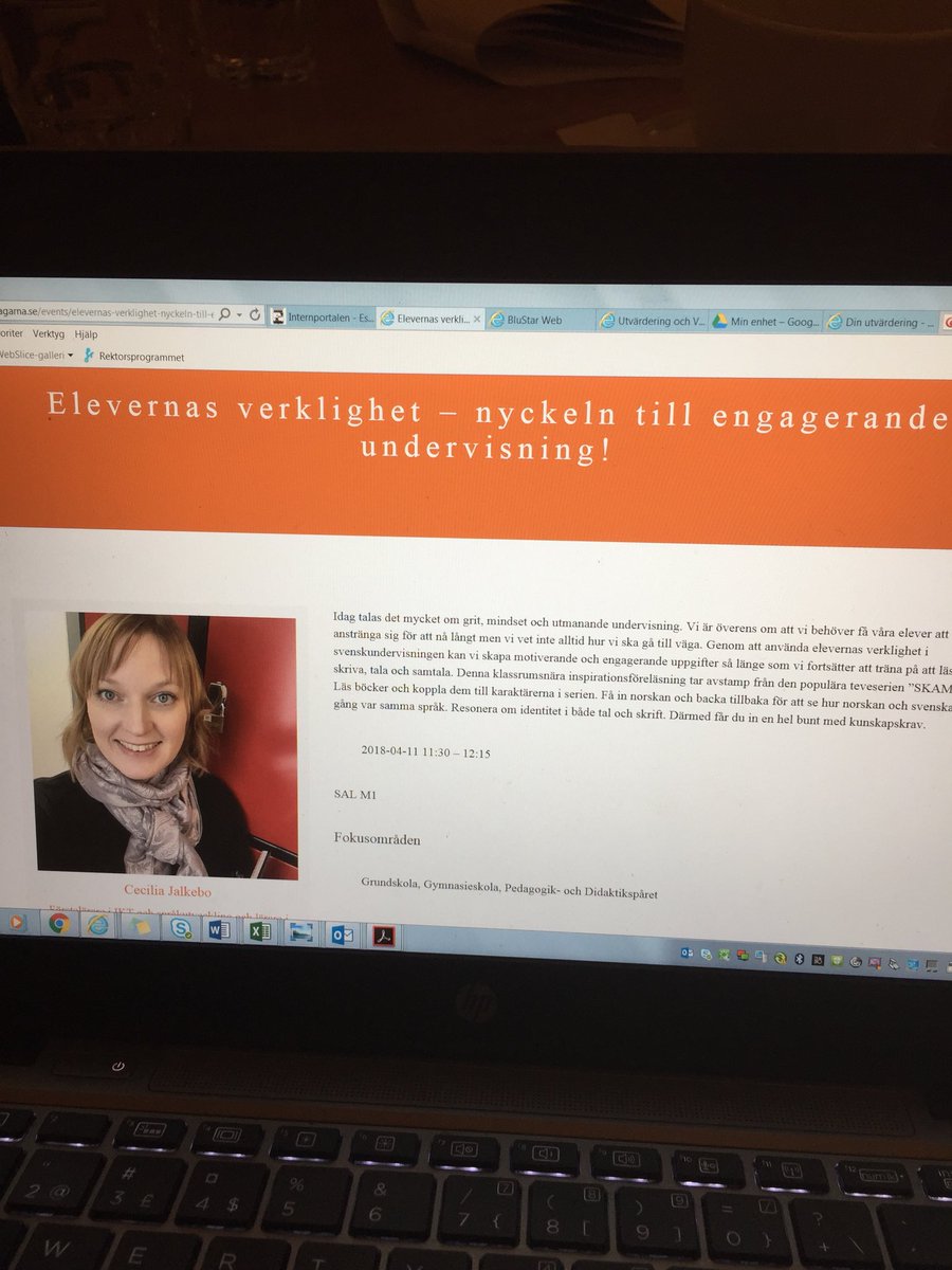 EdholmLisa's tweet photo. Många spännande seminarium inför SETT i morgon! Fristadsskolans Cecilia Jalkebo föreläser om engagerande undervisning #etunaskola https://t.co/0cBLlQQYe1