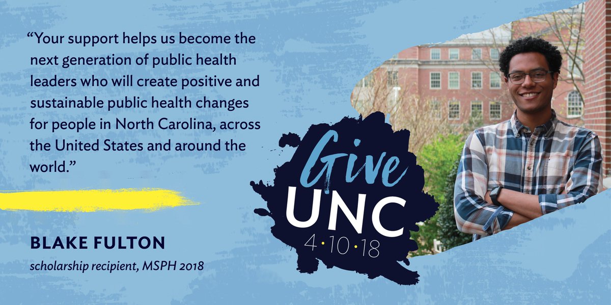 UNCpublichealth's tweet photo. This is what YOU help us do. Support students like Blake today and make double the impact through matching gifts! #GiveUNC at https://t.co/870ZADahog... and thank you. ♥️ https://t.co/mUqx5snIsI