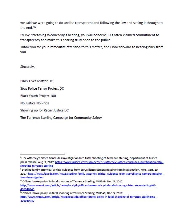 StopCopTerrorDC's tweet photo. To ensure transparency &amp; public access, we just asked @DCPoliceDept Chief Newsham to livestream Officer Brian Trainer’s public hearing tomorrow. Please do the same by tweeting @ChiefNewsham, calling 202-727-4218, emailing peter.newsham@dc.gov

https://t.co/u3J5FLQ9u8
#FireTrainer https://t.co/WalbbzRavr