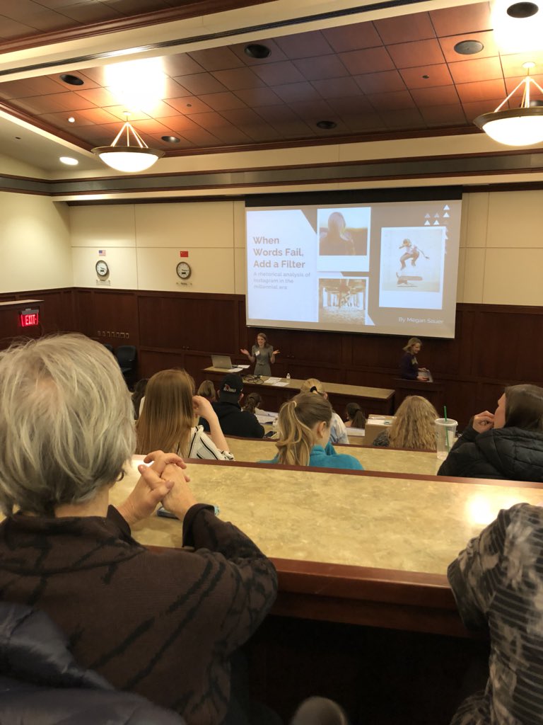 AdrianCollege's tweet photo. Does Instagram run your life? Senior Megan Sauer has something to say about that! #ACROE2018 https://t.co/QQ0Np0acBn