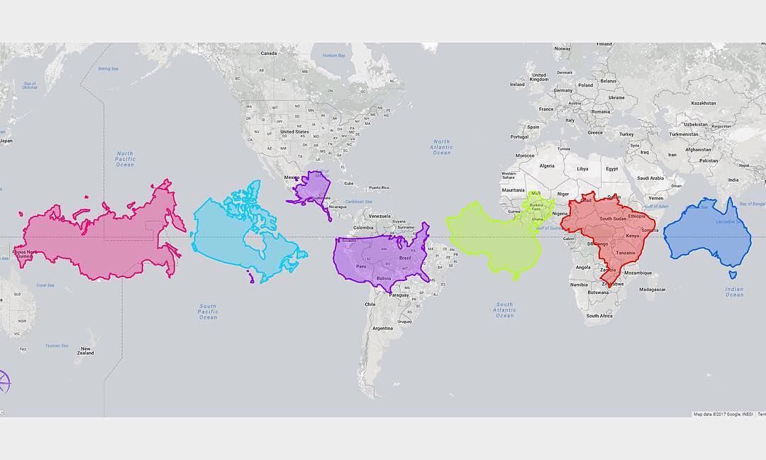 MapScaping on Twitter: "Size comparison of the largest countries of the