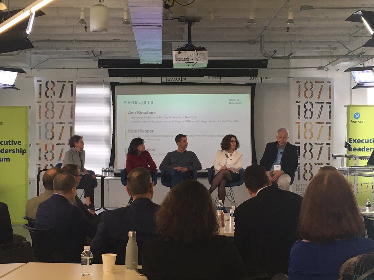 RASumner's tweet photo. Thrilled to have our partner @NU_Business @k8klepper on our panel to discuss the #FutureOfWork and #HigherEd at @PearsonNorthAm #ExecLF18 - thanks Kate! https://t.co/ymYrVSrZOI