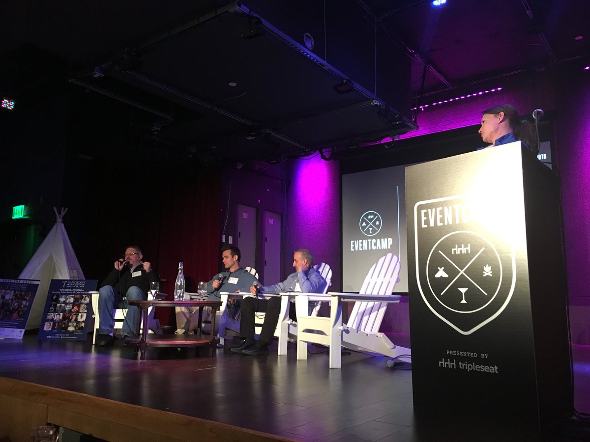 These talented Boston chefs tactfully answering the question “why are chefs so grumpy?” 😂  #EventCamp2018 #Tripleseat