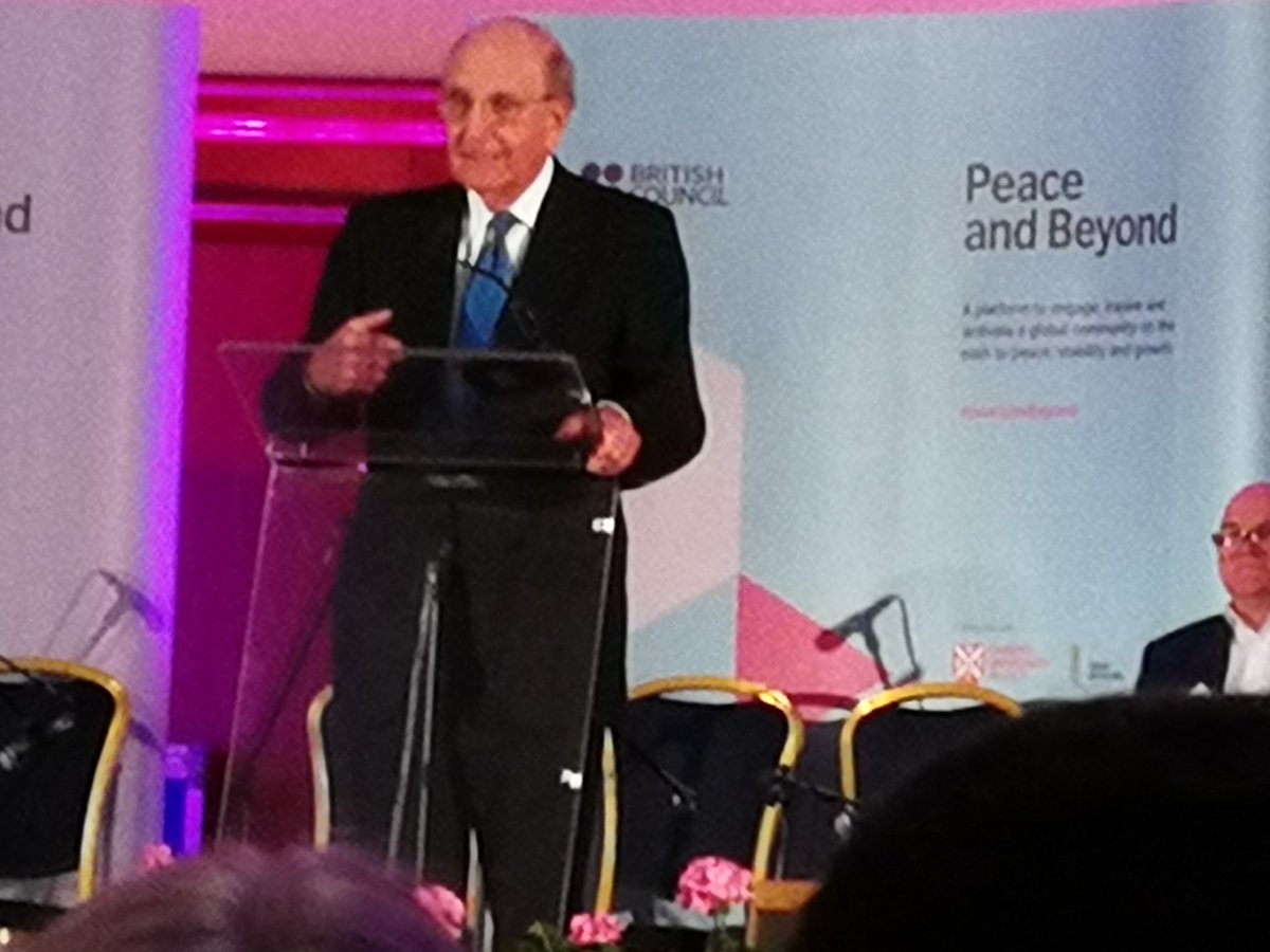 The departing words of Sen. Mitchell: 'The most important thing in conflict resolution is what is in the hearts and minds of people.... especially young people. Keep fighting for peace.' #GFA20 #PeaceandBeyond