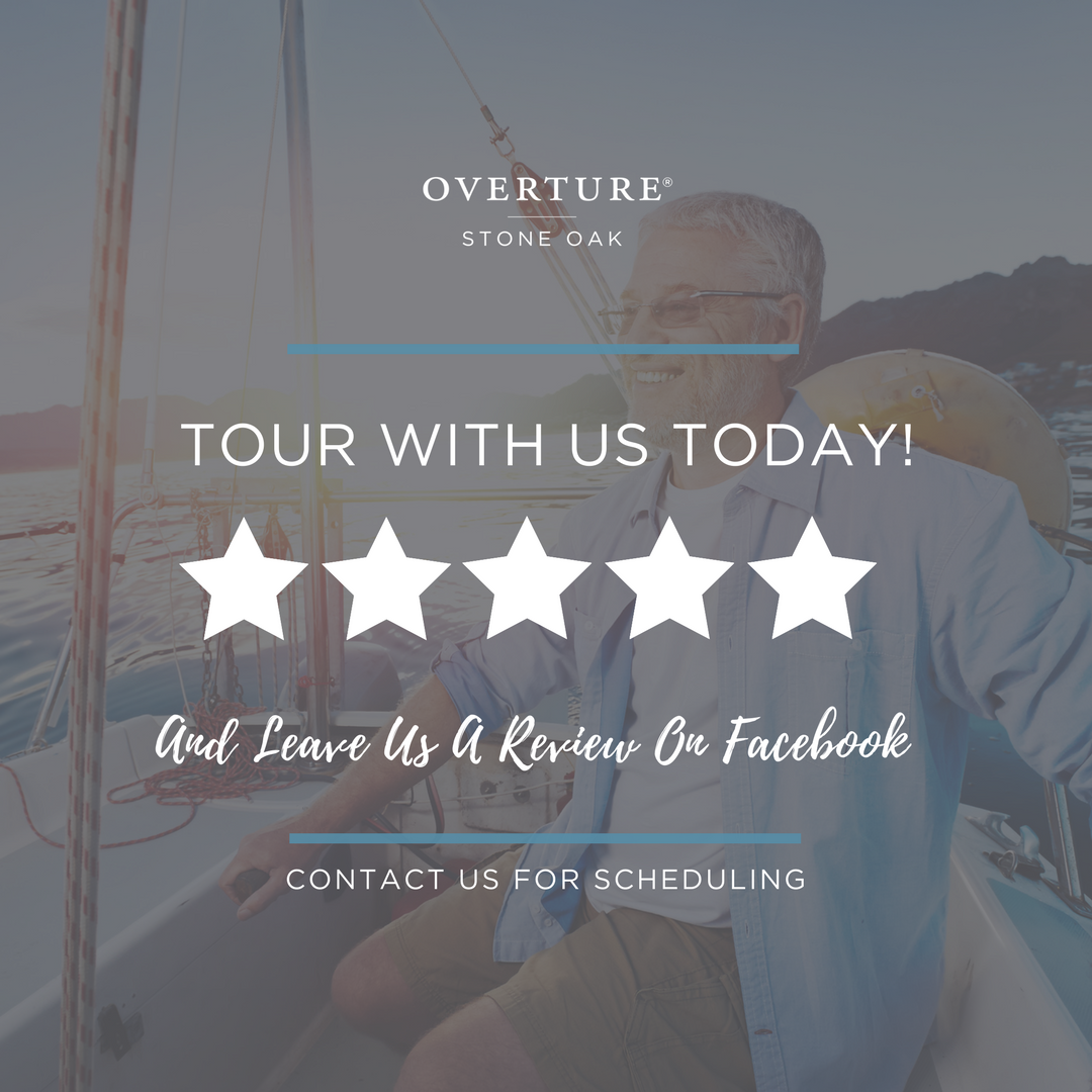 OvertureSO's tweet photo. Enjoying a stress-free life at Overture Stone Oak? Spread the word and leave us a review here on Facebook! https://t.co/tOPoHpOKFX