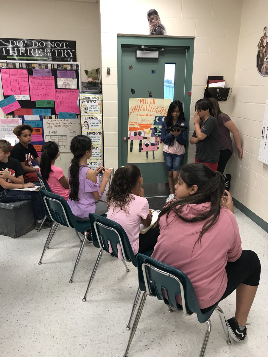 SRES_Math's tweet photo. Fifth graders teaching our Fourth graders geometry #Eurekamath @sunrayexplorers https://t.co/DMeWkcJjH7