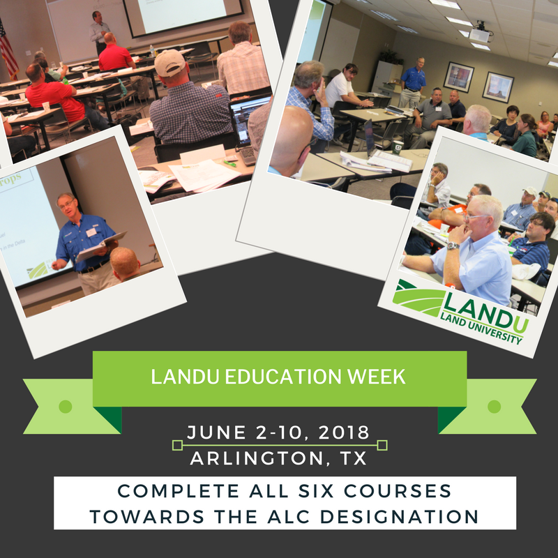 RLILand's tweet photo. Registration is now open for the 2018 LANDU Education Week! Complete all 6 courses towards the elite Accredited Land Consultant (ALC) Designation in one place. https://t.co/5tA1gluK50 #ALCdesignation #realestate #realtors #land #education https://t.co/YPX4DHSyxv