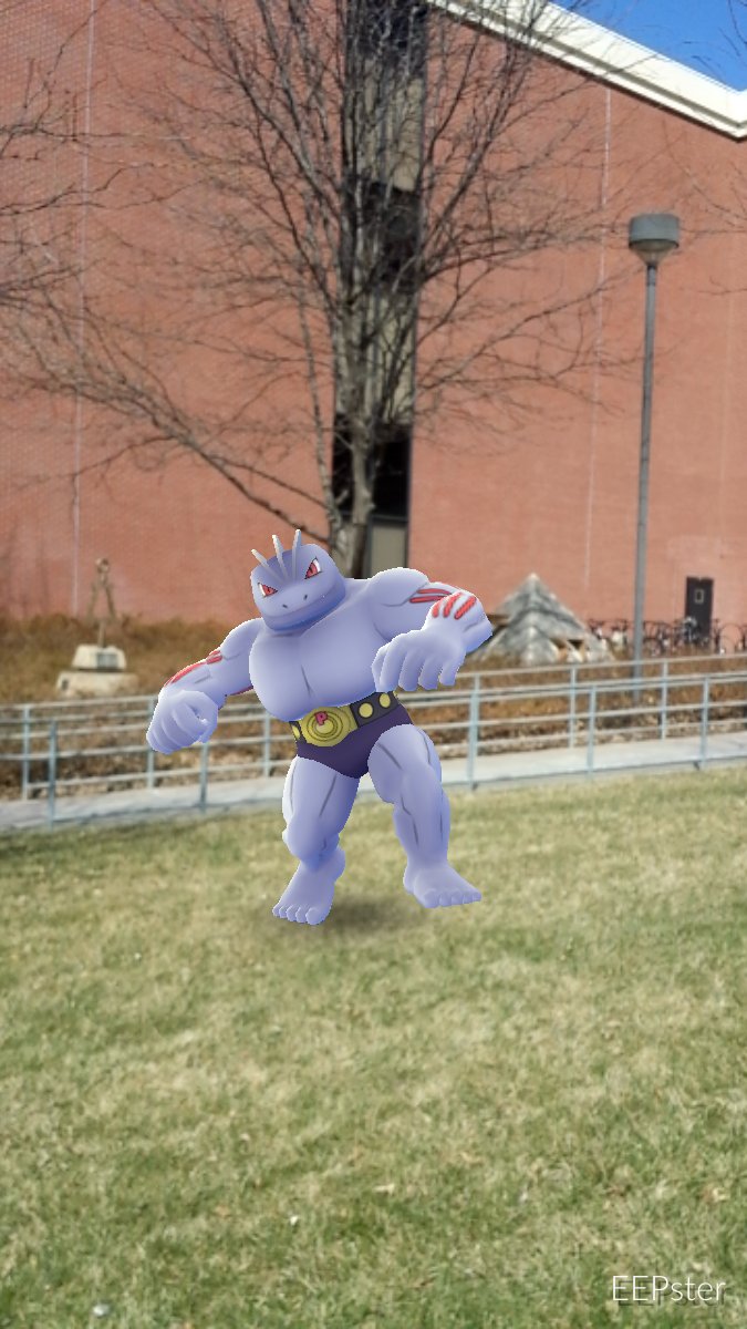 EdwinPeng88's tweet photo. Loving this #PokemonGOGen1 event!
I am embarrassed that I never caught/evolved a #Machomp.
Got this #Machoke throwing punches in front of @NebEngineering @UNLincoln - need just a few more candies!
#GottaCatchEmAll
#PokemonGO
#TeamMystic https://t.co/hIe1GidKYX