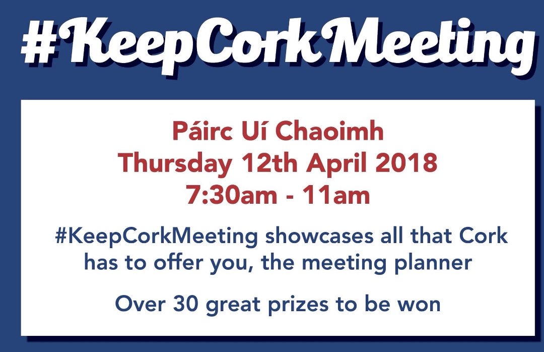 Looking forward to welcoming <a href="/Conference_Cork/">CorkConventionBureau</a> to Páirc Uí Chaoimh for their #KeepCorkMeeting event this Thursday, April 12th.

A great event for showcasing what Cork has to offer!