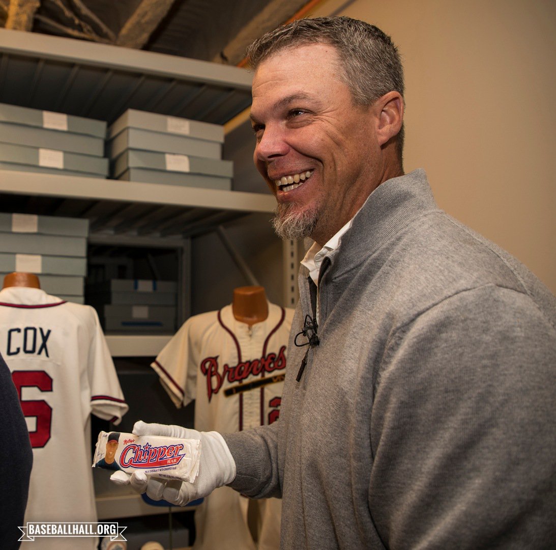 While taking his tour of the #HOF, @Braves @RealCJ10 was like a kid in a candy shop (pun intended). Read the full recap of Chipper's orientation visit here: baseballhall.org/discover/hof/c… (📸: Milo Stewart Jr.) #HOFWKND