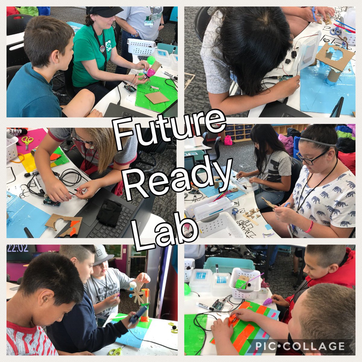 KStinson603's tweet photo. Ss @LizSpindler6 learning about IoT and Engineering process #FutureReadyLab #bsdstem partnership w/#pusd @Qualcomm https://t.co/qM8eFDJ8nc
