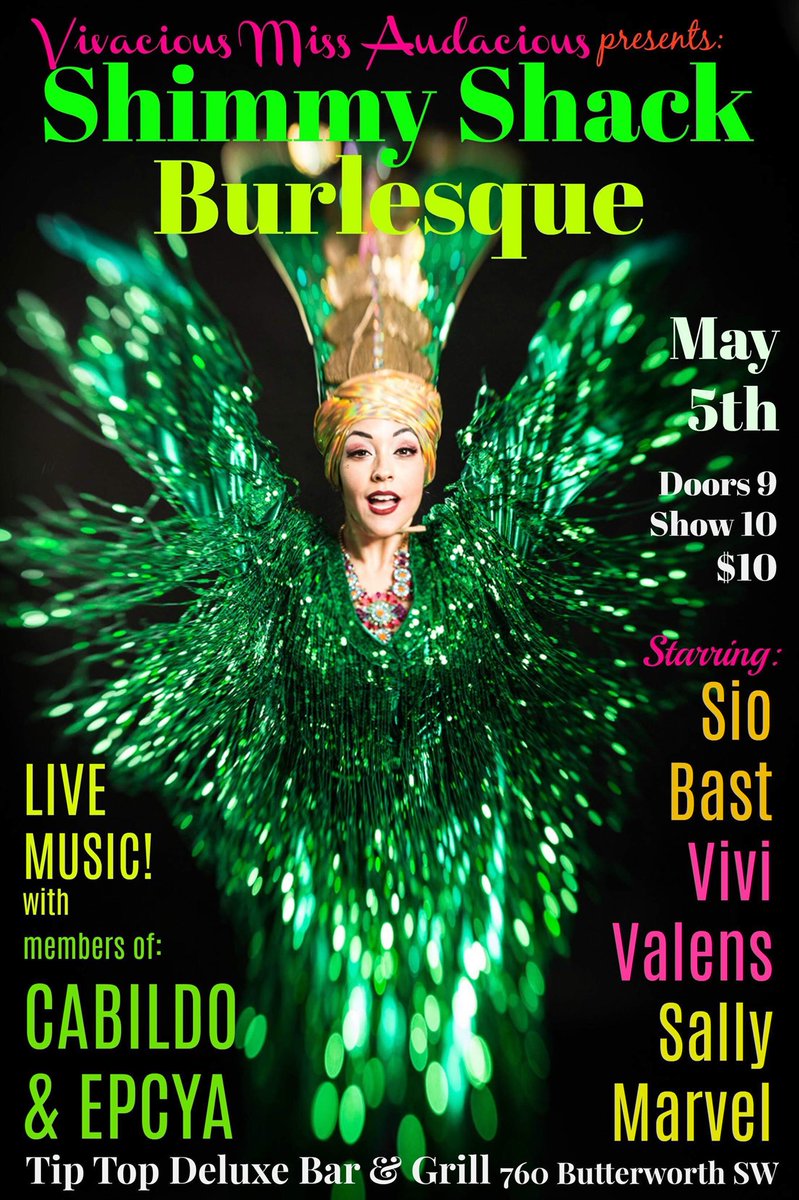 Our next live band burlesque show is May 5th!