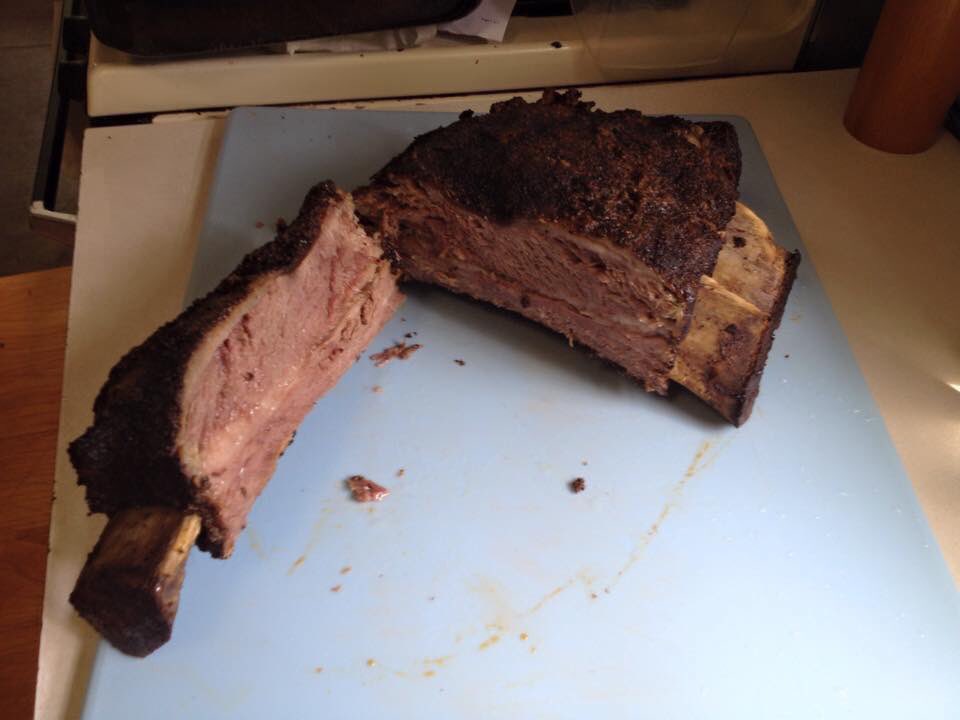 BigPinksBBQ's tweet photo. BAD NEWS-We have sold out of chicken pot pies for the week. 
GOOD NEWS- We will have the almighty Brontosaurus rib! #bigpinksbbq #beefribs #brontosaurusrib https://t.co/qXQk003NkP