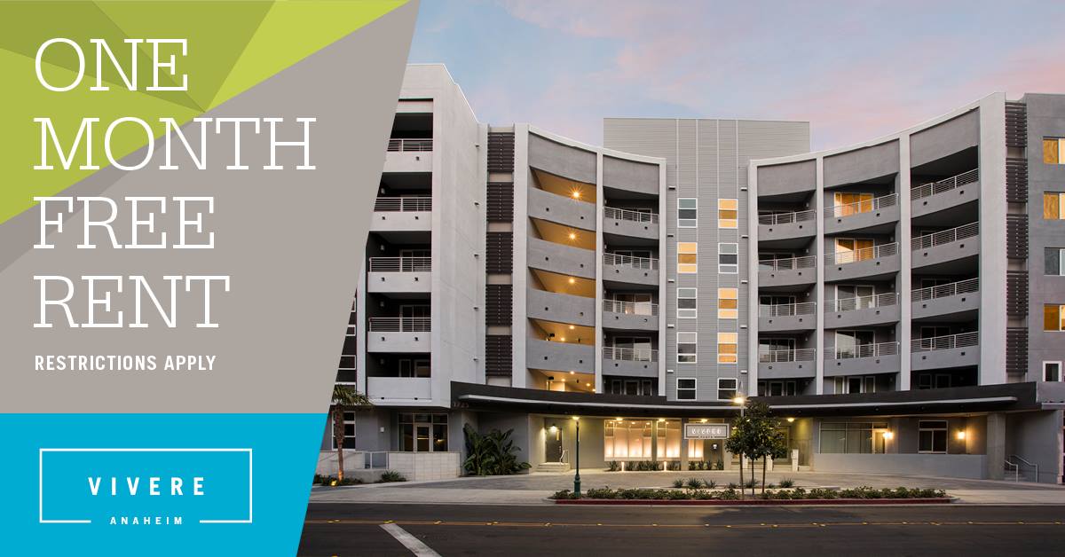 LiveVivere's tweet photo. 1 MONTH FREE RENT when leasing your brand new apartment home in Orange County's most coveted Platinum Triangle location. Get the details here: https://t.co/IlMVIxGmW5 https://t.co/3wkPpXBVwa