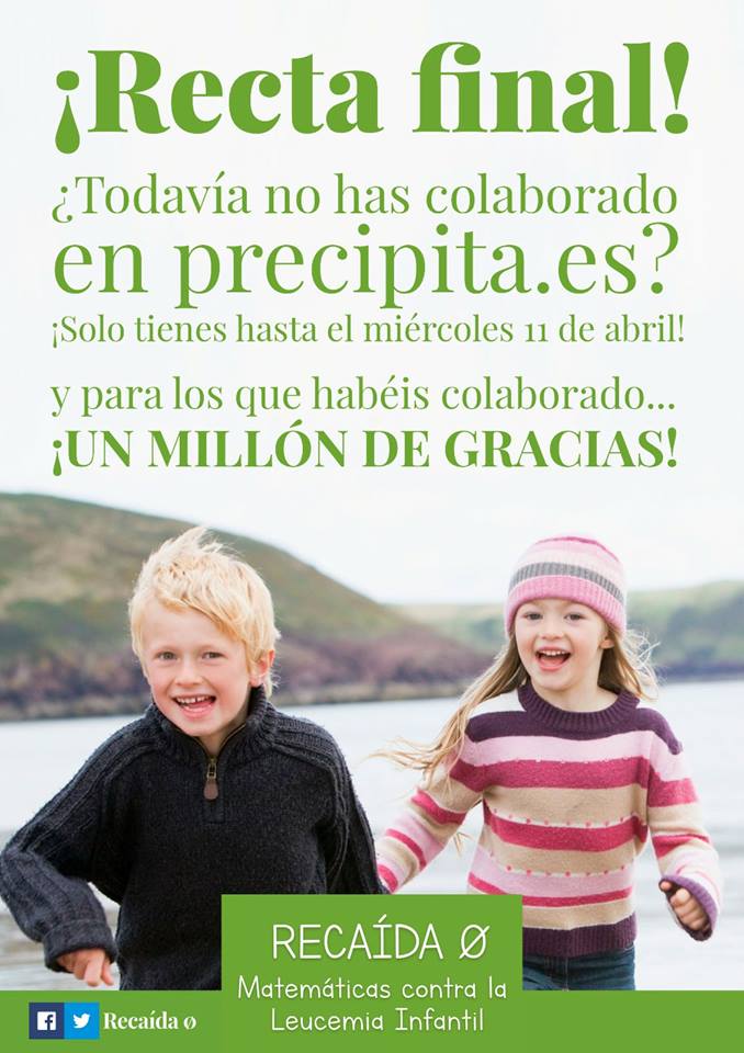 Recaida0's tweet photo. ÚLTIMO DÍA!!!!!!
TODAVÍA ESTAS A TIEMPO 🏃‍♂️🏃‍♂️
COLABORA EN https://t.co/cbRWRryqqt 
NUNCA MEJOR DICHO, MUCHOS POCOS SUMAN MUCHO.
#matematicas, #leucemiainfantil, @univcadiz ,@precipitamos , @FECYT_Ciencia @fundacionsi @FundacionSEHOP @Divulga_UCA @FCC_UCA @ApoLeu https://t.co/WBj5wFvRrt