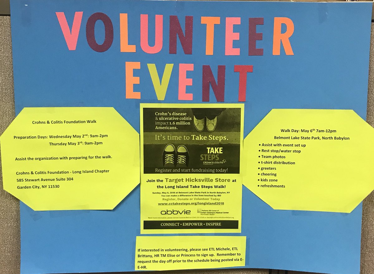 TargetMichele's tweet image. Spring has sprung and Hicksville 1885 is springing into volunteer action.  #volunteerism2018. #promevent #MADD #crohnsandcolitis #aidswalk