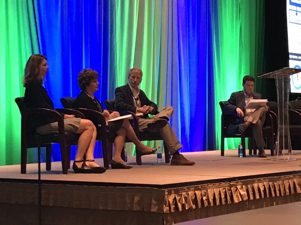 DaveKishler's tweet photo. Leveraging technology for #connectedhealthcare. Panel of @NetsmartTech clients from #behavioralhealth, #careathome & #seniorliving talk about integrated info exchange that improves outcomes, reduces length of stay. @ajpeterson28 moderates. #CONN18 #ntst #communitybasedcare https://t.co/7iMiZ1qV0k