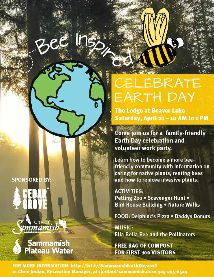 LakeSammFriends's tweet photo. What are your plans for #Earthday ? A lot of activities going on in Lake Sammamish State Park and surrounding areas! https://t.co/7s26iYSU7A