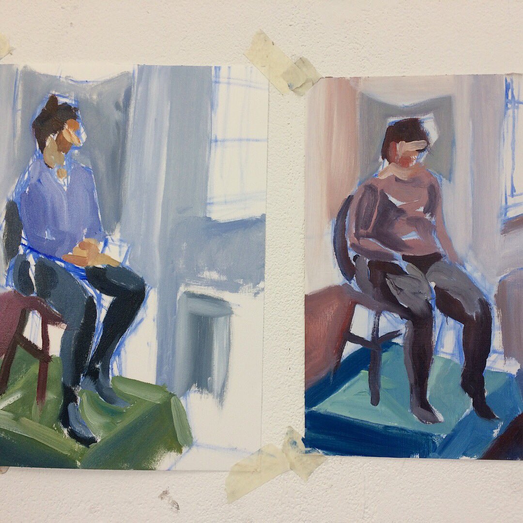 sarahjane_moon's tweet photo. Day two at the Art Academy. Wonderfully loose oil sketches of an hour’s duration really got us into the swing of things today (pictured sketches by Thomas). Tomorrow we explore warm & cool set ups with a one day pose #artacademy #masterclass #painting #figuative https://t.co/EwBoh3b5gr