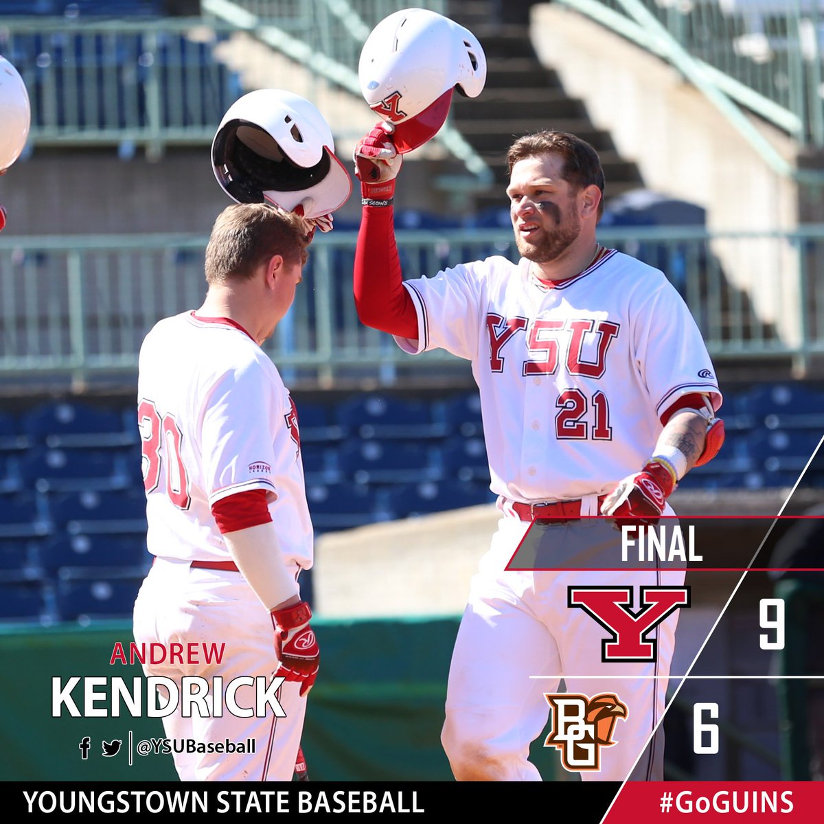 PENGUINS WIN 9-6!

BG adds two runs in B9 for the final tally.

Kendrick and Glenn both homered for the Penguins, who have won 8 of their last 11.

#GoGuins🐧 #ChangeYourBest