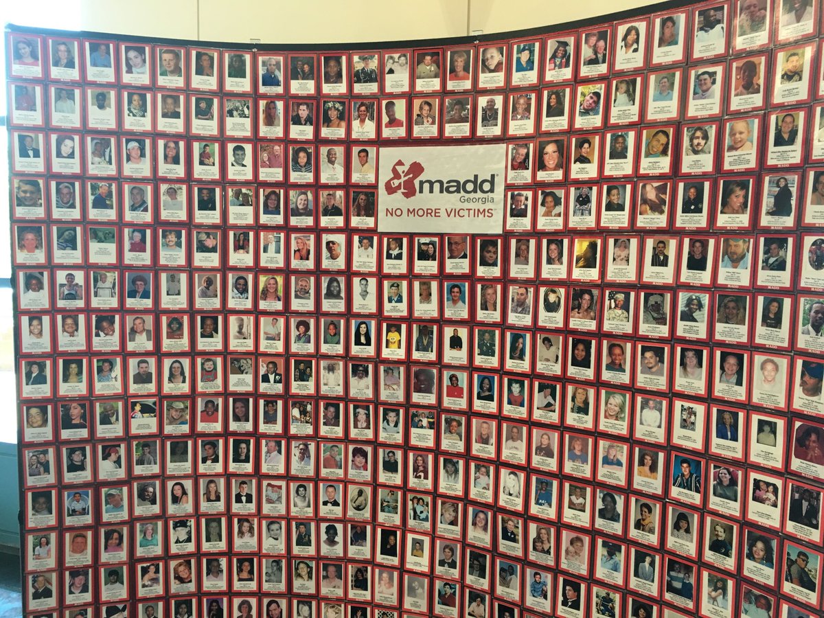 gohsgeorgia's tweet photo. These are the photos of those whose lives were taken away by a DUI driver. We thank all of the law enforcement officers who keep other pictures from being added to this wall by taking drunk and drugged drivers off the road every day. #DriveSober #theyWILLpullUover #arrivealive https://t.co/5HCVMxYhTk