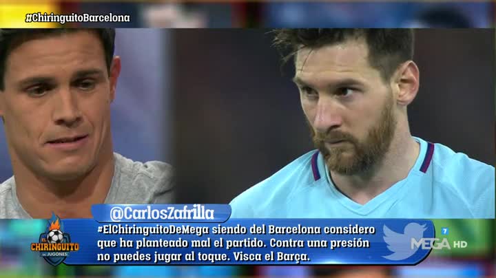 elchiringuitotv's tweet photo. "El Real Madrid VA CAMINO de la 13ª Champions... Y el Barça tiene 5. Haga lo que haga el Barça, será una MALA TEMPORADA". Lo dice @EduAguirre7 en #ChiringuitoBarcelona https://t.co/OEi7ijLJQO