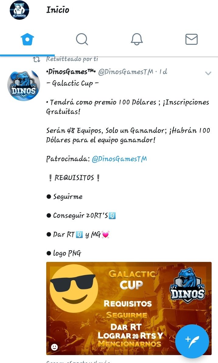 Amigos Necesito de Su Ayuda .
Ayudenme a Conseguir 20 Rts.
Para Entra ala Liga @DinosGamesTM 

@Phantom_GamingR @PrincessAE_CR <a href="/MakitaCR/">Maki</a> @albertgamer05YT @OPLIUCLASHROYAL <a href="/Ednar_Royale/">Ednar_Royale</a>