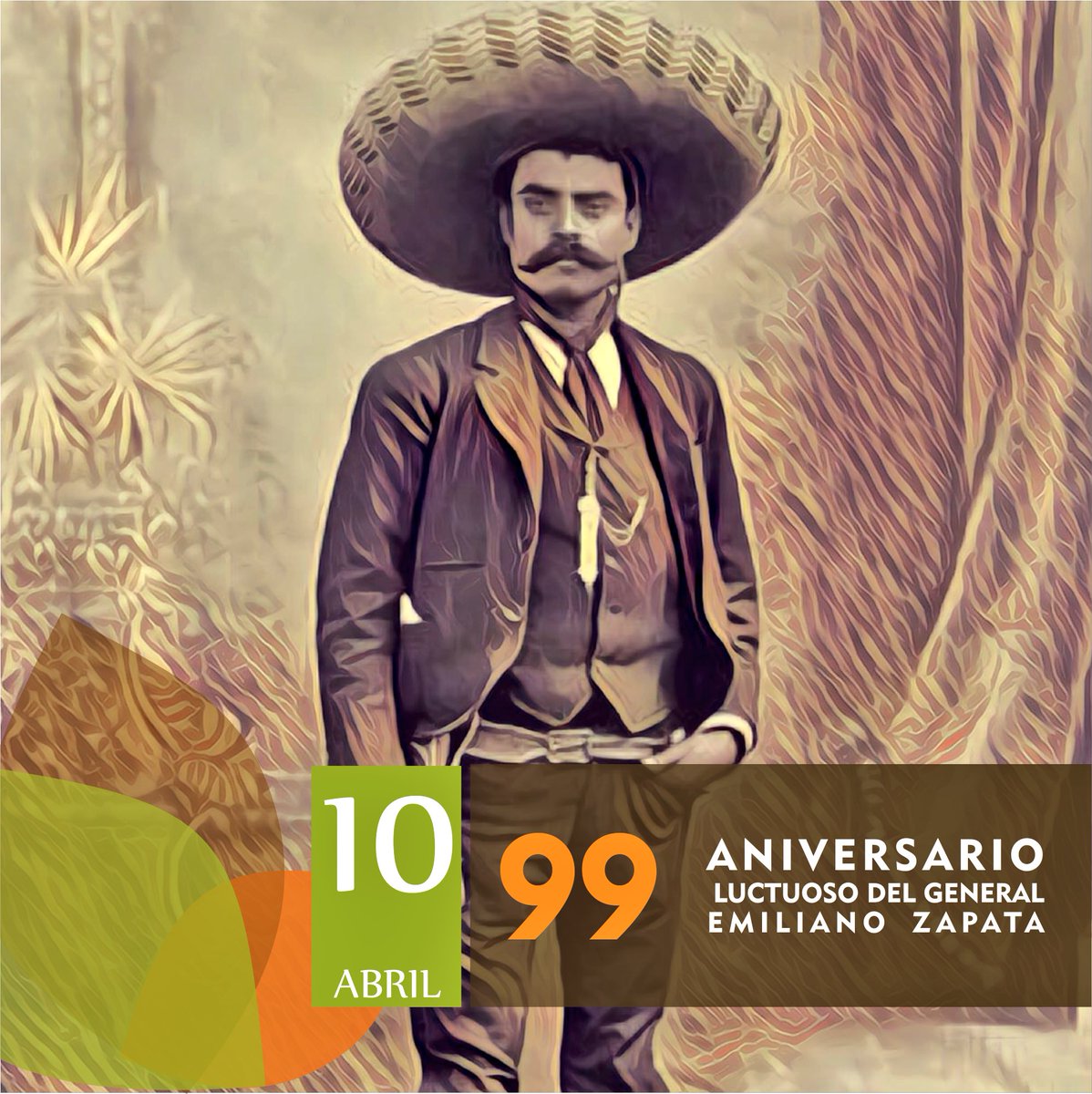 Hoy conmemoramos el 99 aniversario luctuoso de Emiliano Zapata, líder de nuestra Revolución y defensor de los derechos de los campesinos.