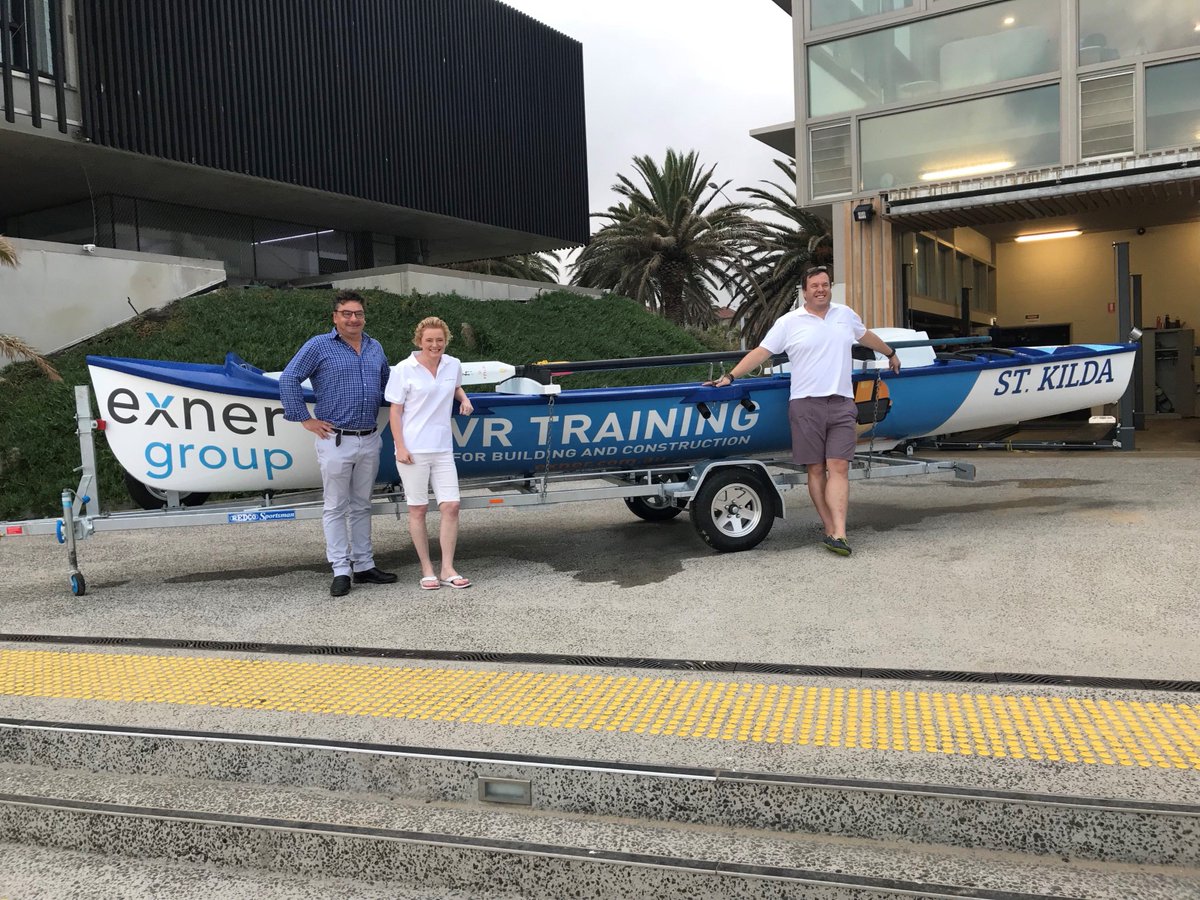 ExnerGroup's tweet photo. Early morning at St Kilda Lifesaving Club, watching the crew train in the new Club boat. Good Luck to @StKildaLSC crew in the Aussie Surf Championships in Perth. #proudsponsors #stkildalsc https://t.co/3GSHvJ96xk