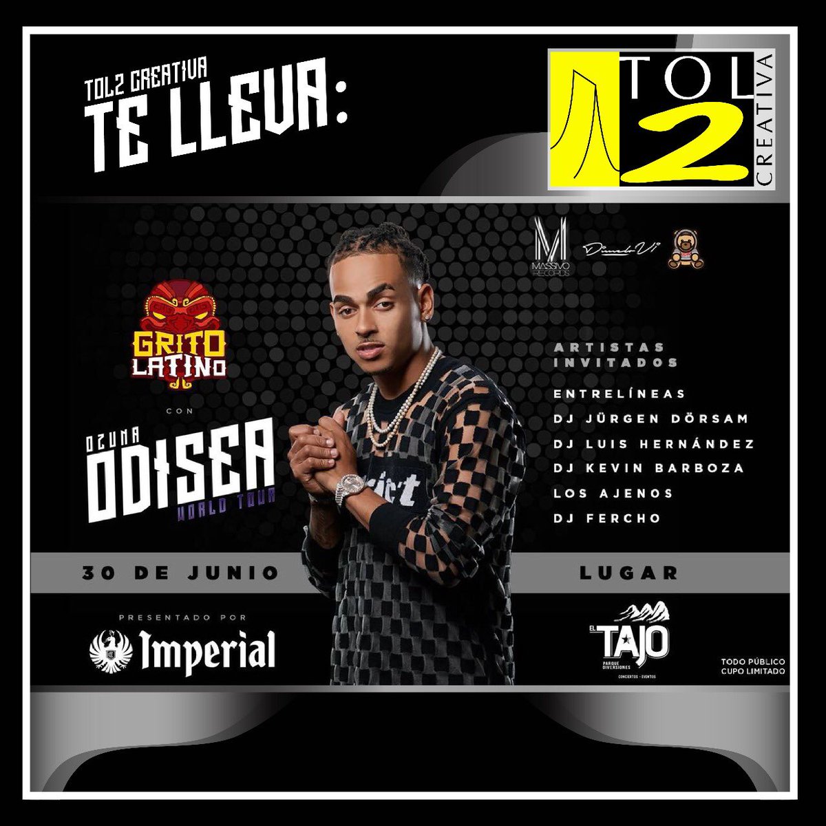 Tol2Creativa's tweet photo. Sigue a @Tol2Creativa, etiqueta a tu acompañante, dale RT a la imagen y participa por un entrada doble para ver al negrito de ojos claros.🎪🎫🎤 https://t.co/l8tHtbVgAx