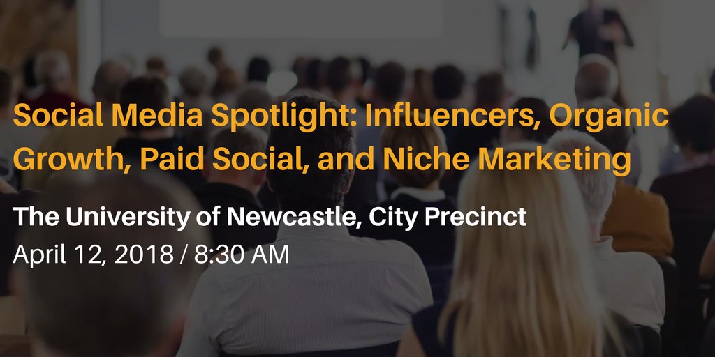 GdayVicinity's tweet photo. Last chance to get your ticket to our social media spotlight where speakers from Scrunch, Envato Market, and Crave New Media will discuss what innovative social media techniques they have used to launch brands and drive sales: https://t.co/Xap4y4Dp6j https://t.co/fwvUYkW4D2