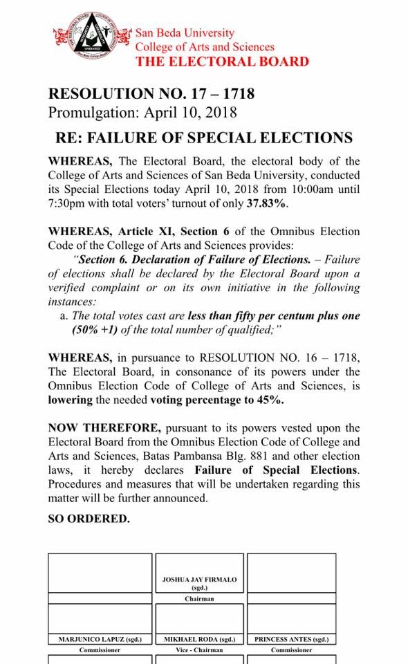 TheELBO_sbc's tweet photo. Resolution No. 17 - 1718
Re: Failure of Special Elections https://t.co/G0YG8MfdYL