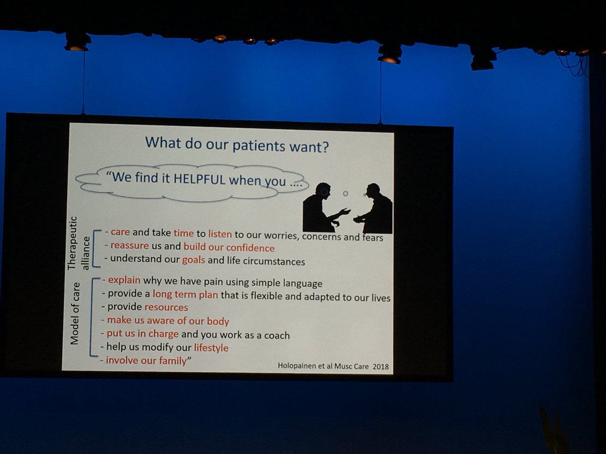 Messages we all have to take home with for chronic low back pain! Beautiful work! #anzpain18