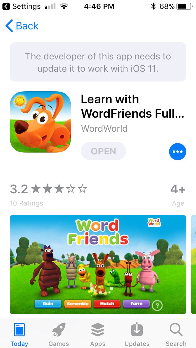 dmdoran's tweet photo. @WordWorld please update this app. Please. https://t.co/vTISrnxyRO