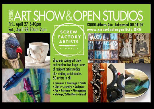 Yates Perfumes will be open during the Spring Art Show &amp; Open Studios at the <a href="/ScrewFactoryArt/">Screw Factory Art</a>. Consider yourself invited!