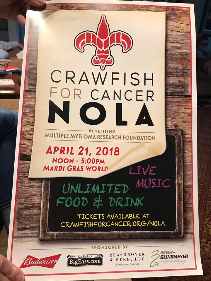 KennyLopez_TV's tweet photo. Crawfish for Cancer event!  This event is is for an incredible cause! It benefits Multiple Myeloma Research Foundation. Check it out at Mardi Gras World from noon-5pm on April 21st!  #CrawfishForCancer @YouNightEmpower #crawfish #cause #goodcause #help https://t.co/qvnlAuutUt